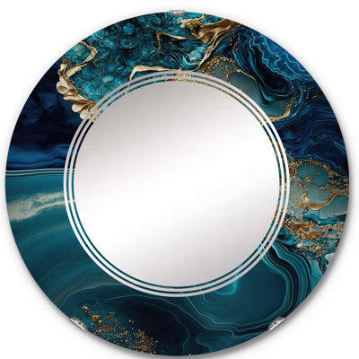 Pantalen Abstract Geode Turquoise I - Abstract Marble Wall Mirror