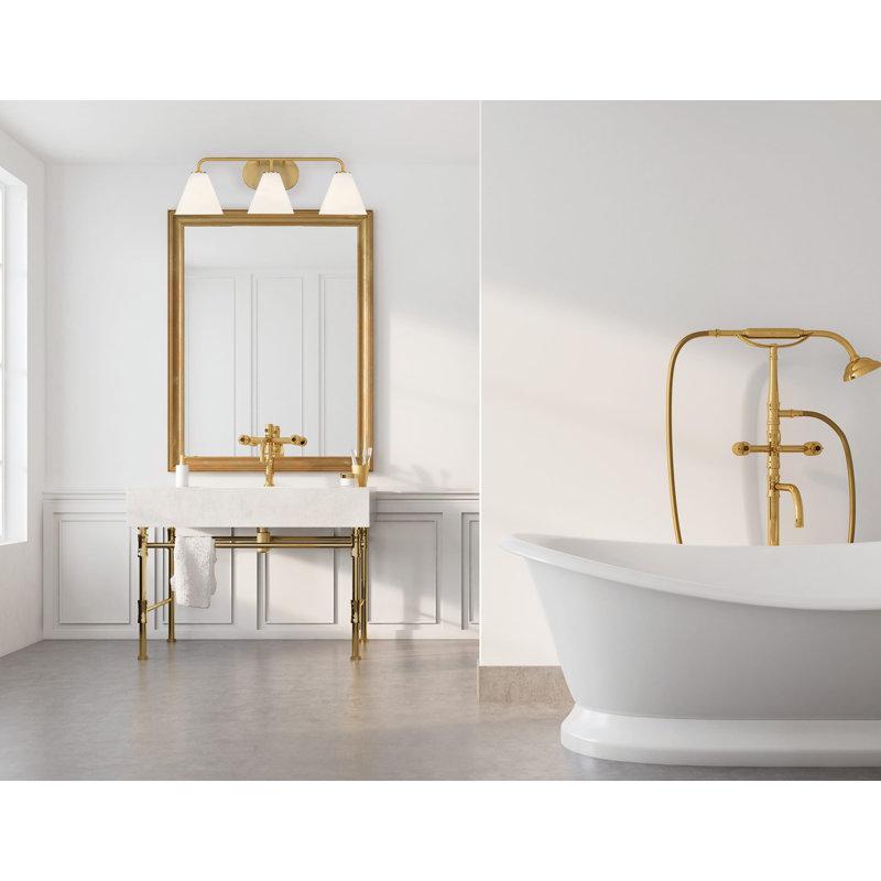  Luminaire de meuble-lavabo de salle de bain 3 lumières Blair, Laiton, H 8 po x l 25,5 po x P 25,5 po, 3 Lights