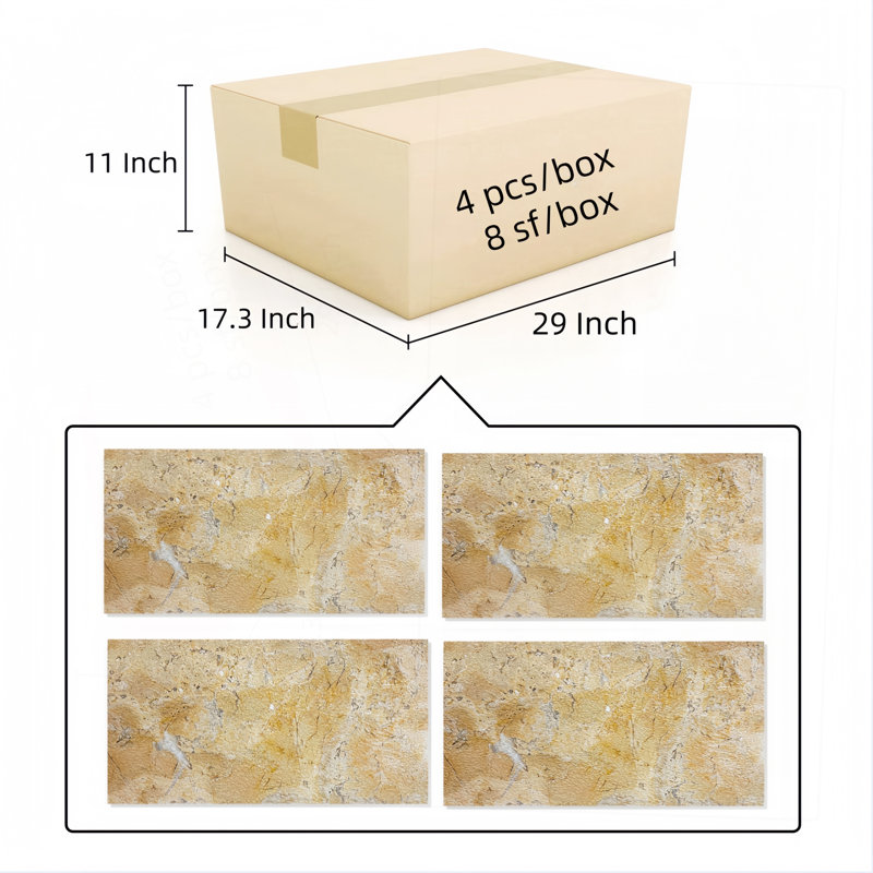 Carreau de marbre naturel beige doré 12 * 24