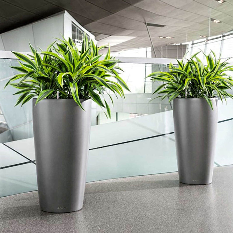Rondo Pot Planter, Charcoal Metallic, 75 cm H x 40 cm W x 40 cm D
