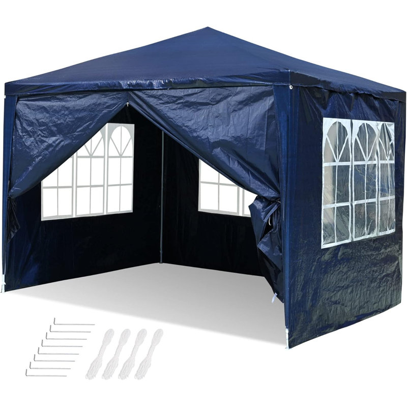 Blue 10' x 10' Outdoor Wedding Party Tent with Sidewalls