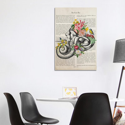 Inner Ear Anatomy Flower Print by Aged Pixel - Wrapped Canvas Print