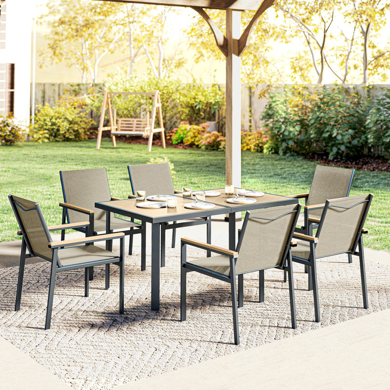 Steel Patio Dining Set Table,