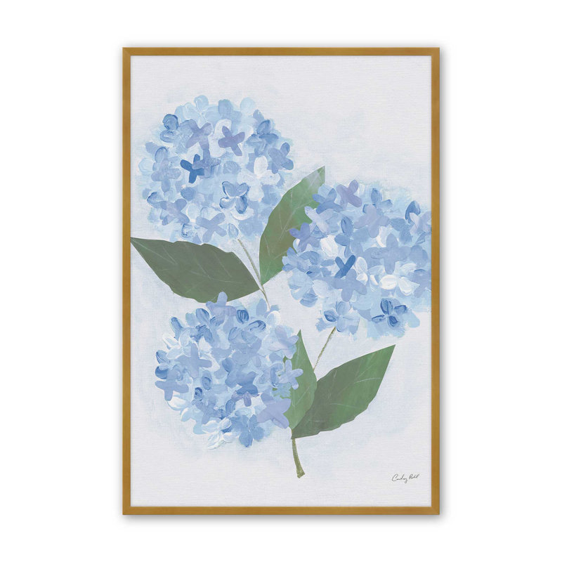 Impression d'art sur papier Providence Hydrangea I par Courtney Prahl, H 16 po x l 12 po, Doré