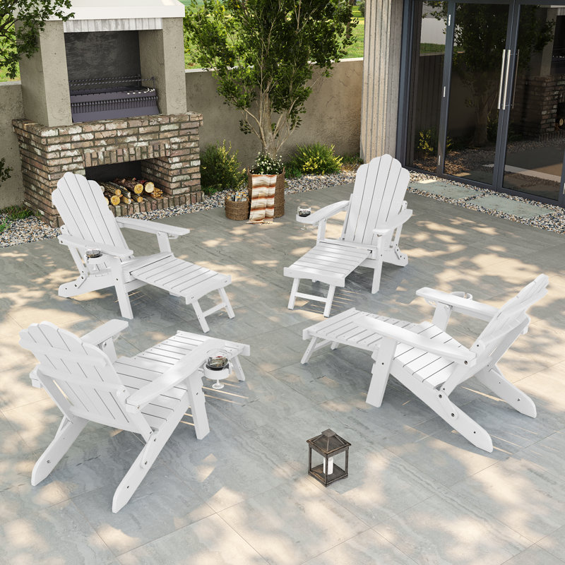 Chaise Adirondack pliable HiPS, Blanc