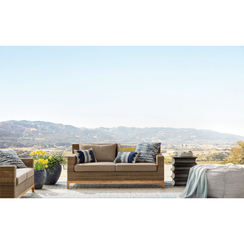 Modern Luxury Sequoia Linen Print Fabric, Sky