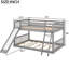 Lit superposé au-dessus de l'espace avec glissade mobile et détachable, pliable inclinable gris