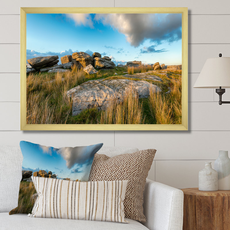 Shrublands on Arkansas Desert sur toile, H 30 po x l 40 po x P 1,5 po, Encadrement doré