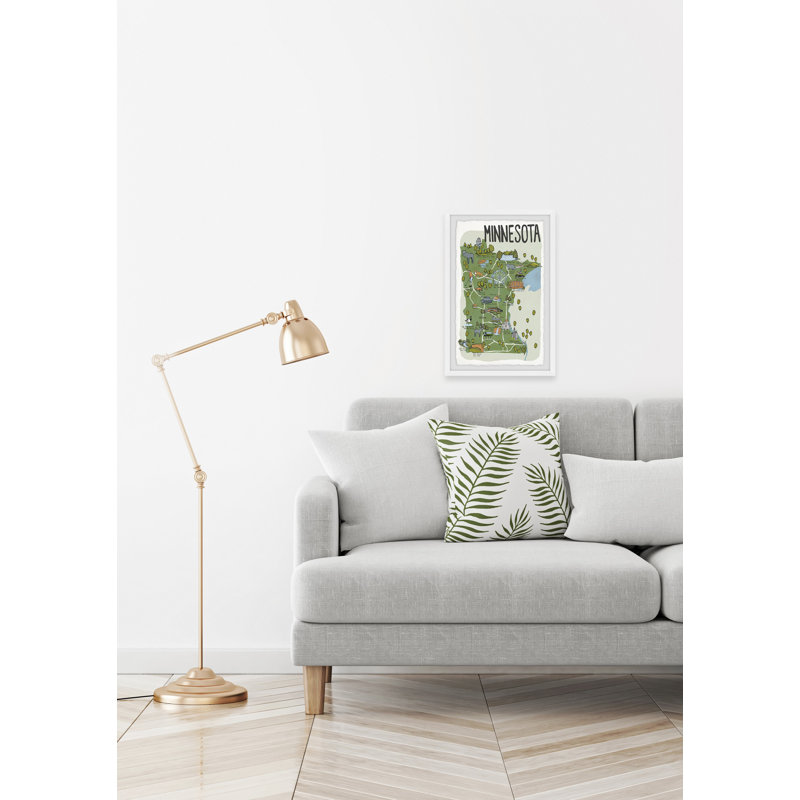 Green Minnesota Spots - Reproduction d'art graphique sur papier encadré, H 18 po x l 12 po x 1,5 po