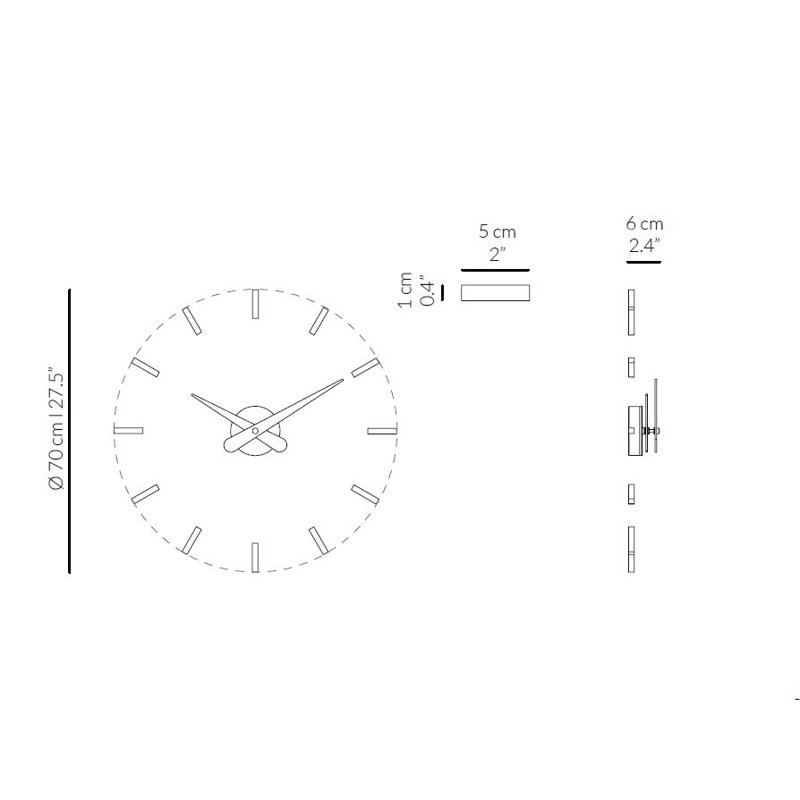 Sunset Solid Wood, Metal Analog Wall Clock, Brown