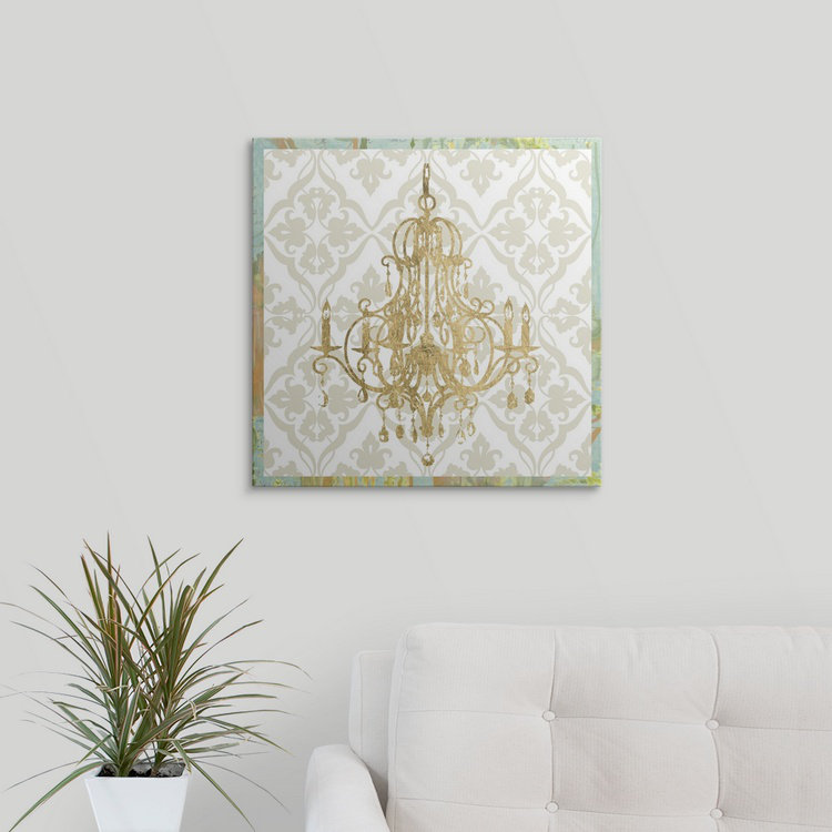 « damassé lustre ii », reproduction d’impression jennifer, H 35 po x l 35 po x P 1,5 po, Toile