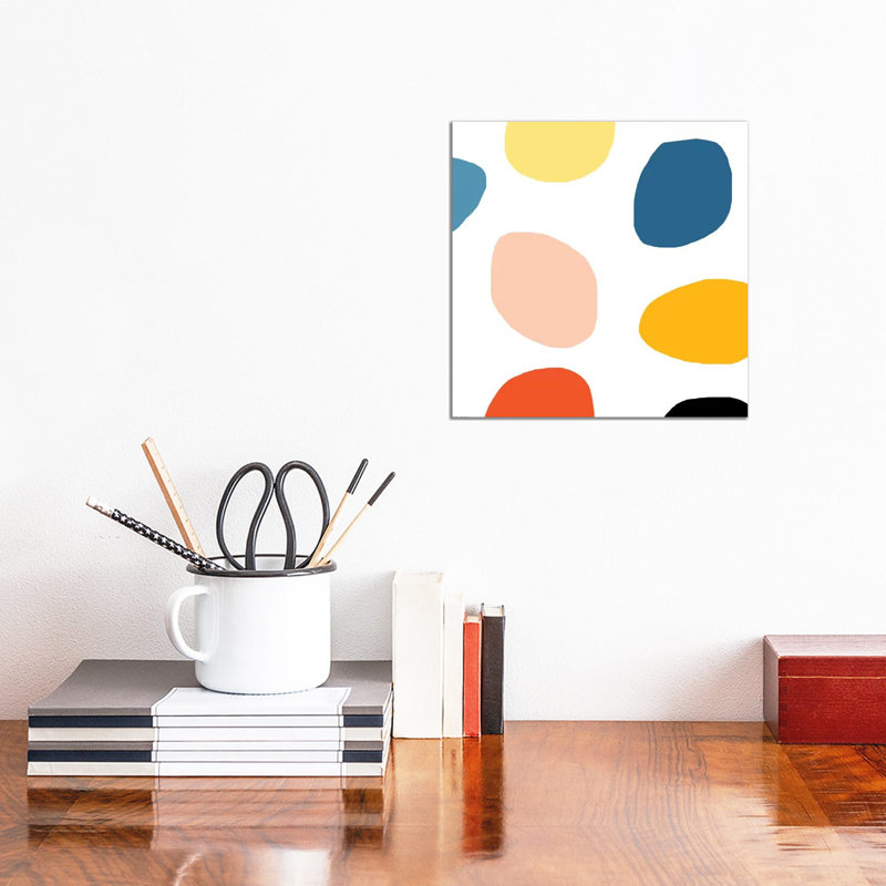 Coloured Dots 1 Piece Wrapped Canvas Wall Art, 30.48cm H x 30.48cm W x 1.91cm D