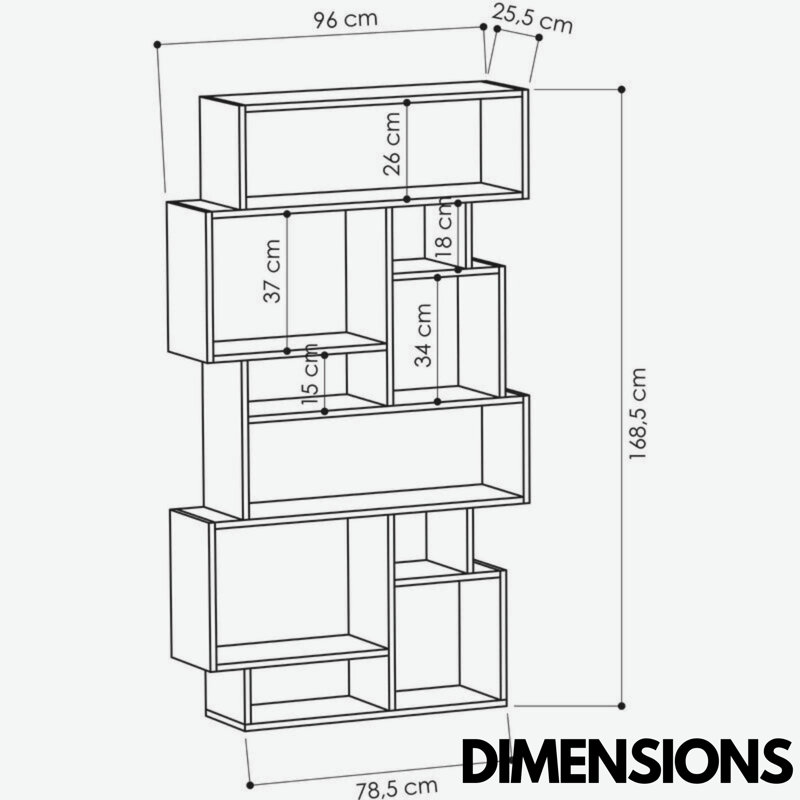 Gijsbert 168.5cm H x 96cm W Standard Bookcase Shelves Home Furniture