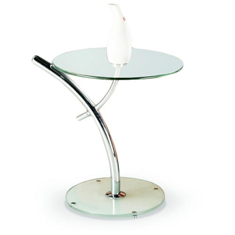 Ardra Glass Top Pedestal End Table