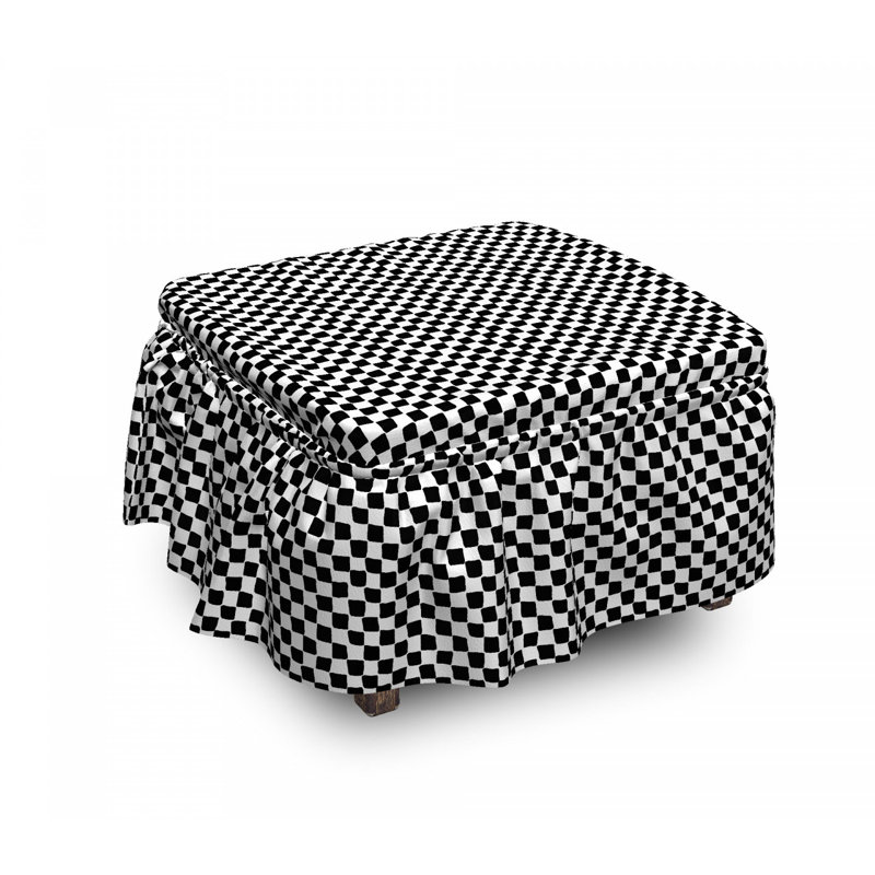 Housse pour abstrait repose-pieds à damier