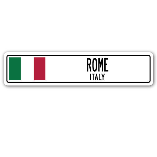 Plaque de rue Rome It en plastique robuste 4 po x 18 po