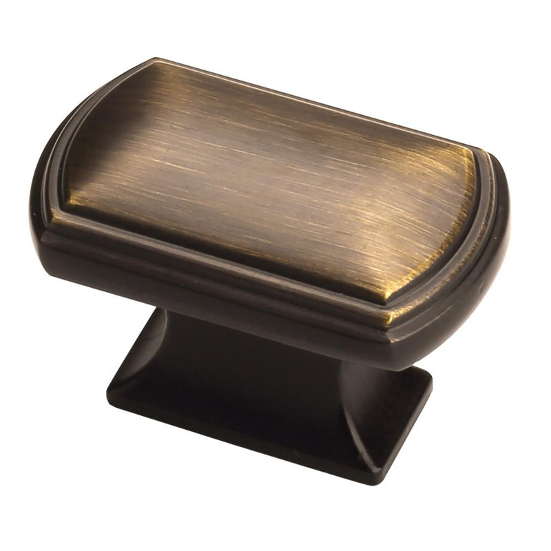 Bolt Series 1 in. Modern Medium Aged Bronze Oval Cabinet Knob (5-Pack), Medium Aged Bronze