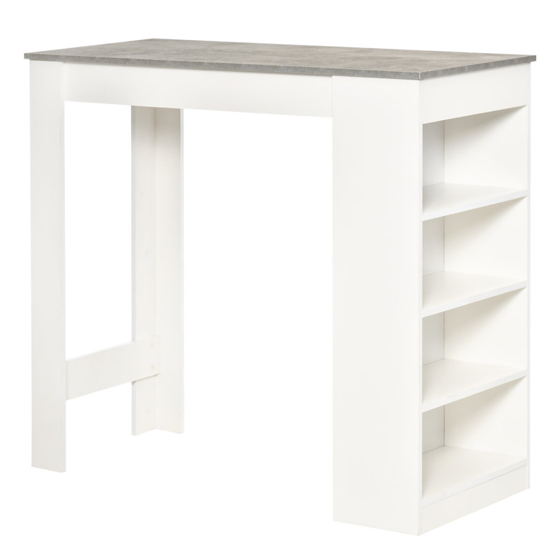 Braea Solid Wood Top Dining Table, Grey