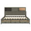 Full-Sized Daybed Equipped With Triple Drawers And A Storage Rack-515024740