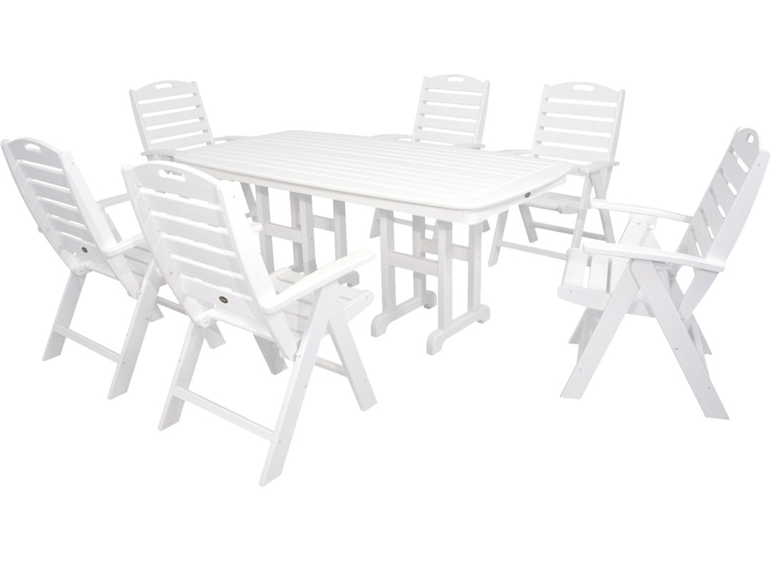 POLYWOOD Yacht Club Highback 7-Piece Dining Set Trex Outdoor 