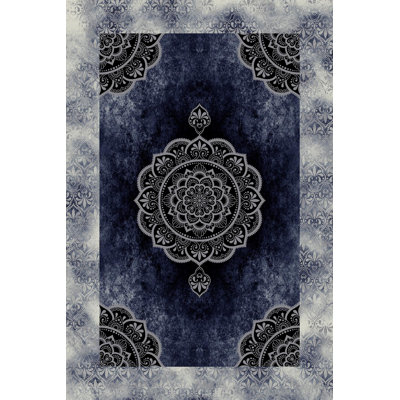 Stylish Woven Carpet, 100% Polyester, 4.0 x 5.9 Feet | 3D Digital Printing, Antibacterial, Non-Slip PVC Underside | Machine Washable, Pile Height: 0.3 Inches, Perfect for Living Room & Bedroom Decor