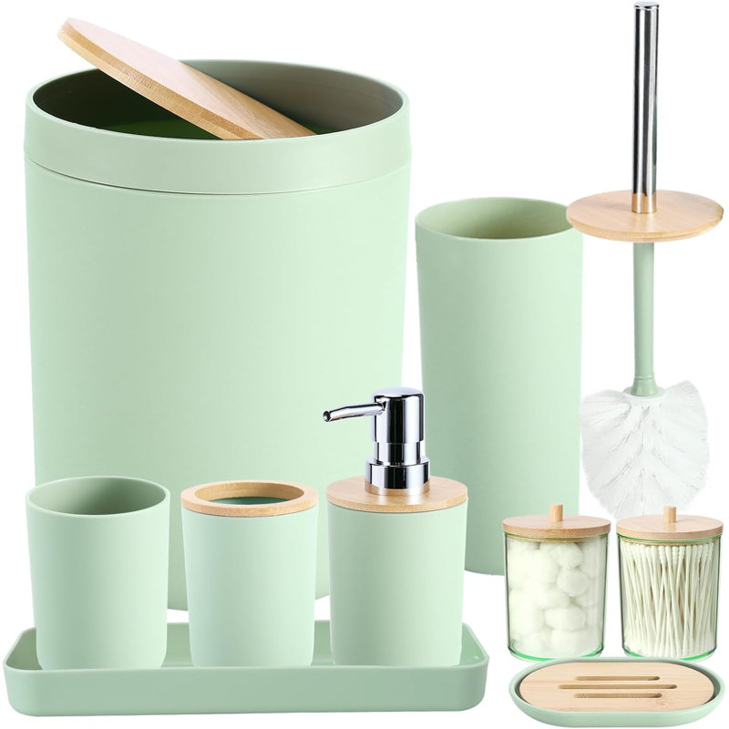 Bathroom Accessory Set, Green