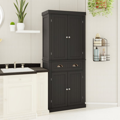 Versatile Kitchen Pantry Storage Cabinet with Adjustable Shelves and Drawer for Organized Living