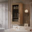 Armoire murale de salle de bain en chêne européen à 100% avec portes en verre teinté Palace Imports Premium, l 16 po x H 35,75 po-133331697