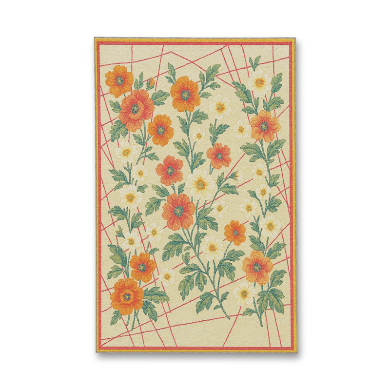 Tapis beige tissé traditionnel Mosso, 3'3" x 6'7"