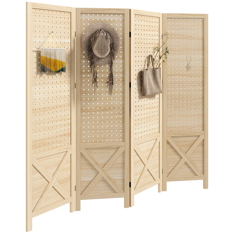 Cloison d'intimité pour bureau à domicile - Écran naturel en bois de 4,7 pi de hauteur pour couloir