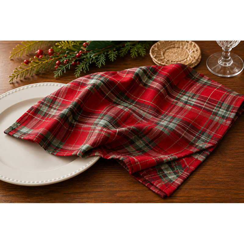 Polyester Plaid Square Napkin