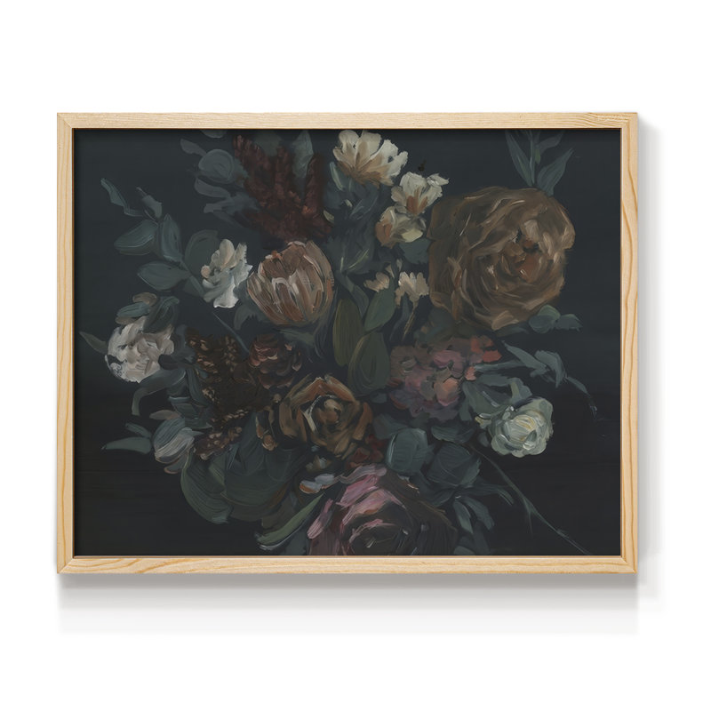 Antique floral nature morte I - impression encadrée - réaménageable, Naturel, H 11 po x l 14 po