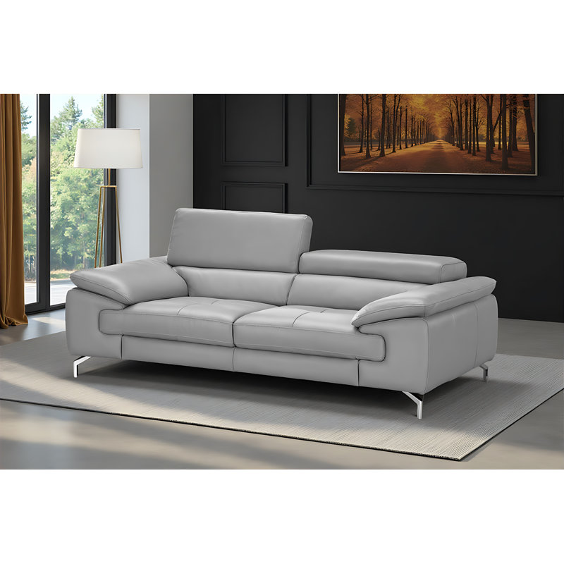 Causeuse en cuir Seemab en gris