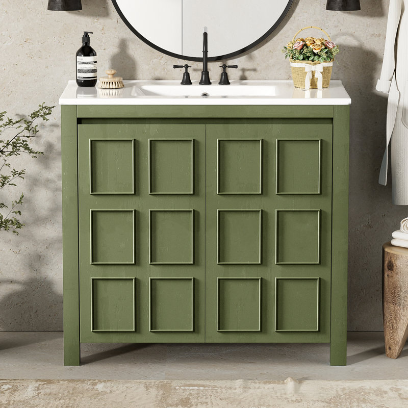 Rangement pour meuble-lavabo 36 po avec lavabo en céramique