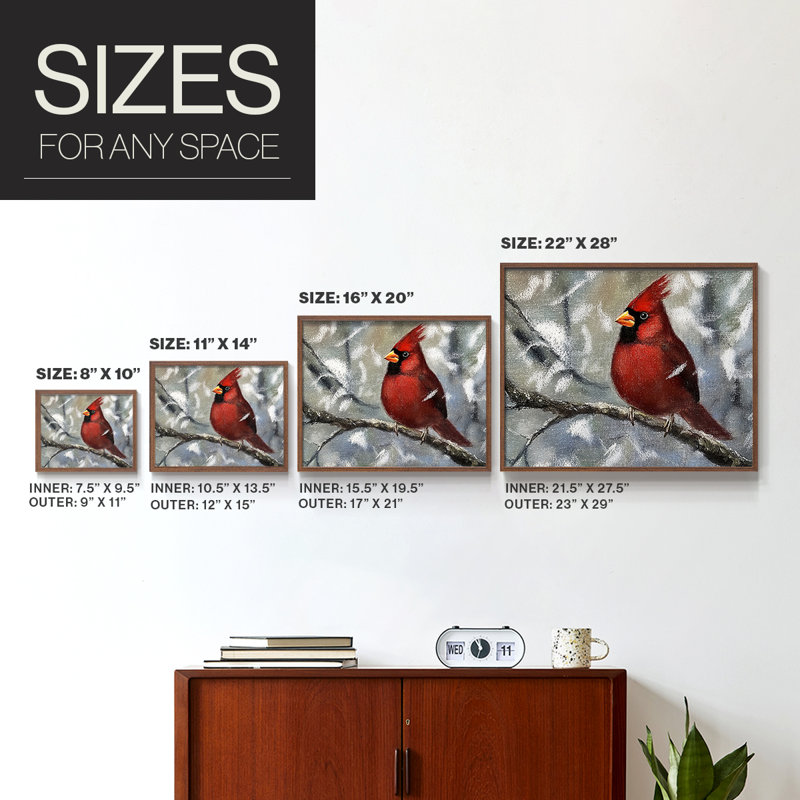 Art de Noël Chirstmas - Impression encadrée - Restickable, Noyer, H 22 po x l 28 po