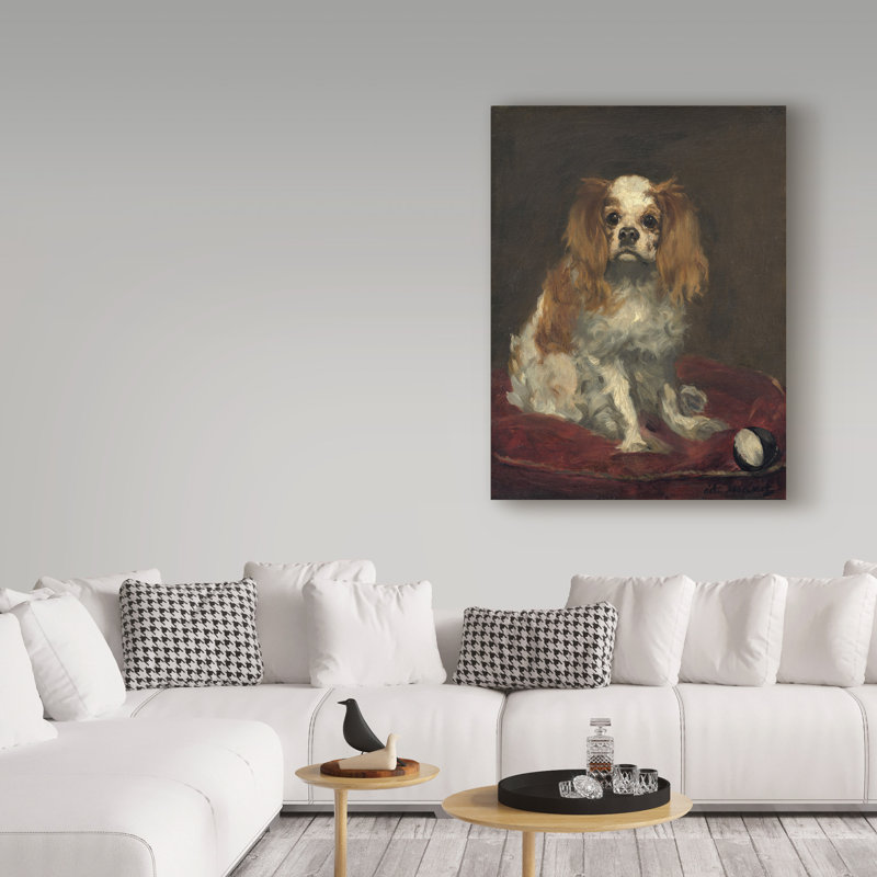 «A King Charles Spaniel» par Edward Manet, reproduction sur toile, H 19 po x l 14 po x P 2 po