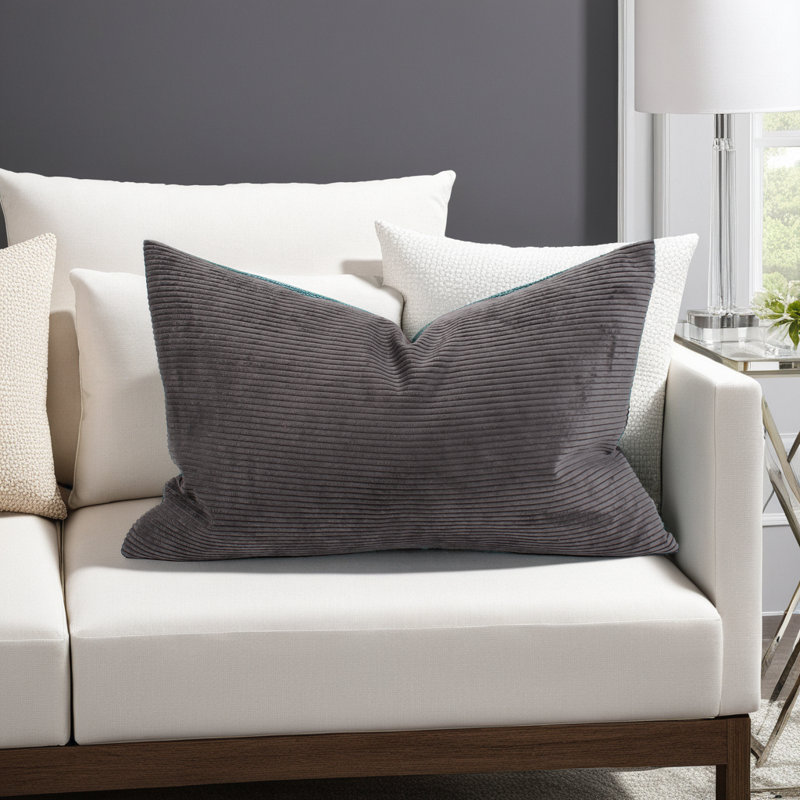 Gousset Pana - Insert en duvet, Gris anthracite, H 14 po x l 22 po, Rectangle