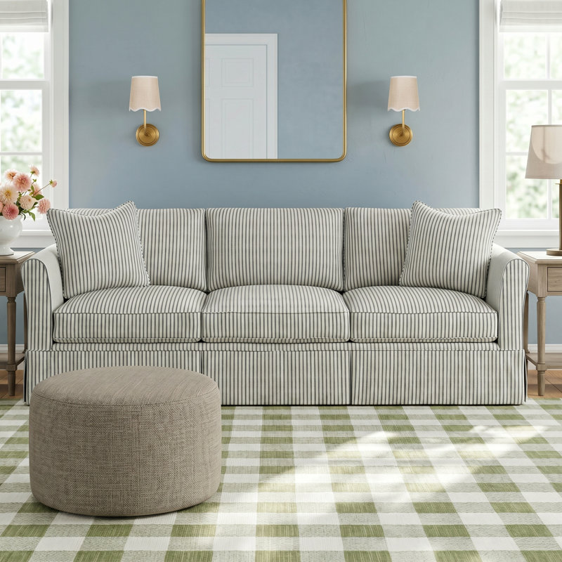 Shelby 82'' Upholstered Sofa, Zuma Pumice Textured Linen