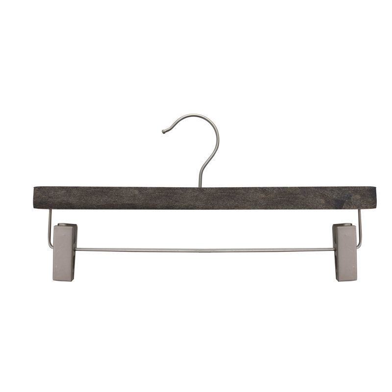 Cintres en bois pour enfants avec pinces pour jupe / pantalons, Espresso légèrement brillant