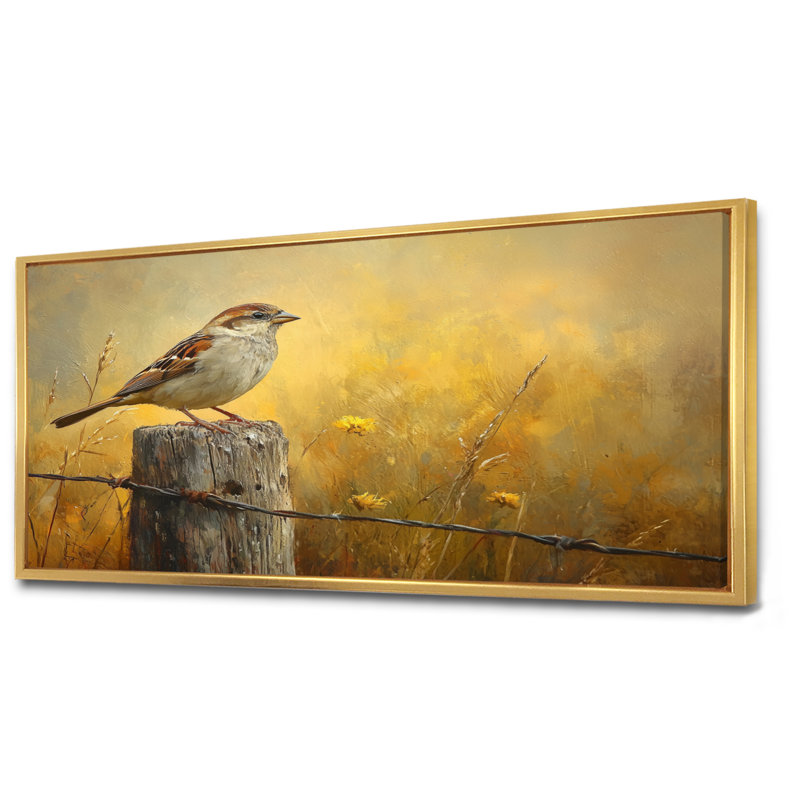 Ilsetraud - Animals Large Wall Art, H 28 po x l 60 po, Cadre flottant, Doré