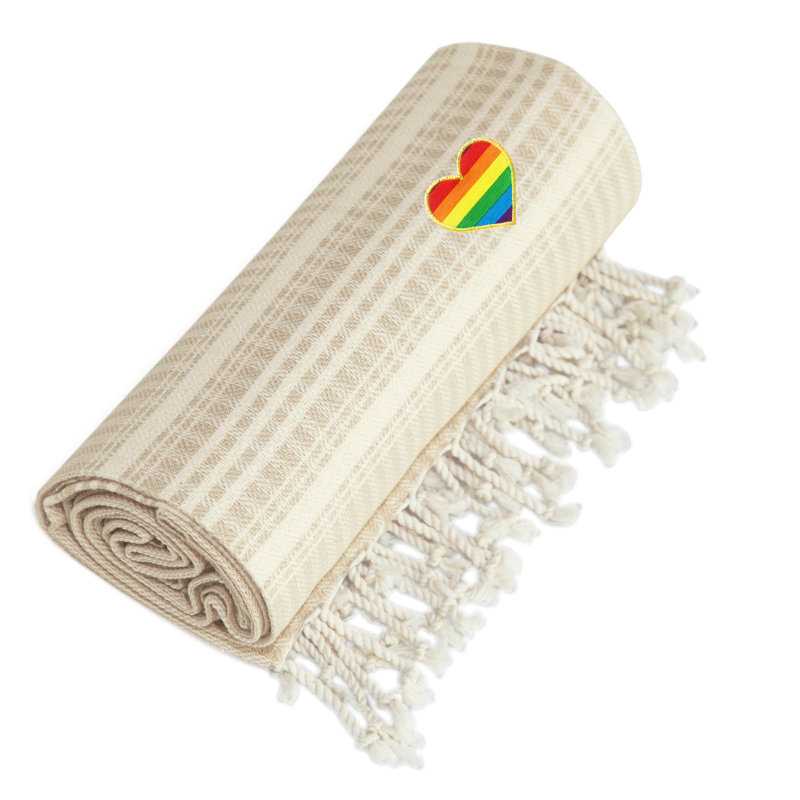  Serviette de plage turque en coton, Beige