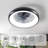 Ceiling Fans With Lights And Remote, 23.6 Inch Enclosed Bladeless Dimmable Ceiling Fans Flush Mount, Black Modern Low Profile Ceiling Fan With Light For Bedroom, Kitchen, Living Room, Dining Room