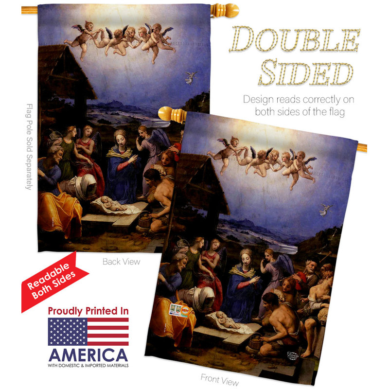 Double Sided 40'' H x 28'' W Polyester Flag Set