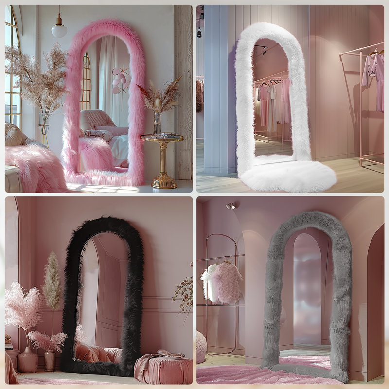 Jezell Arch Mirror, 71" x 32", Pink