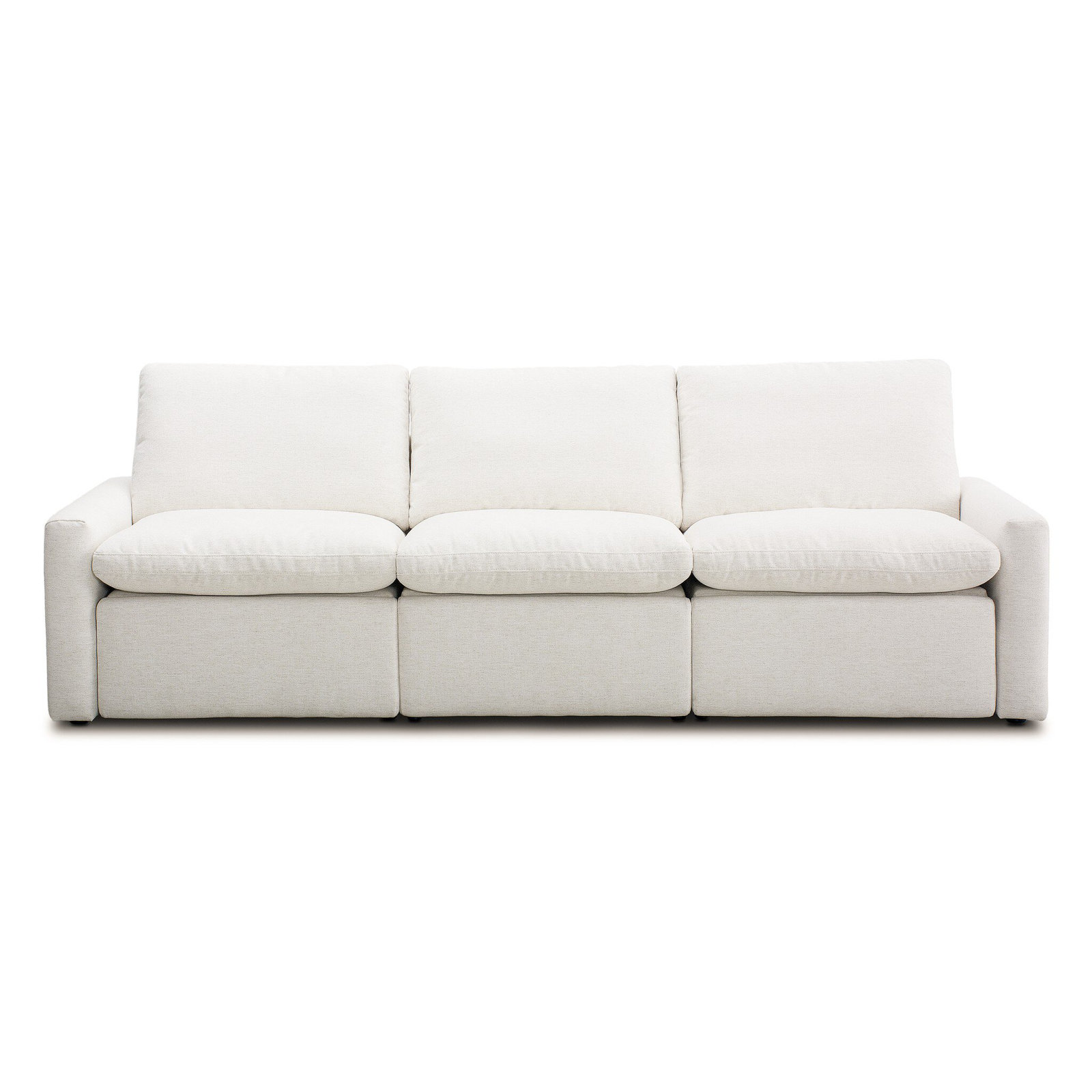 Downing 111" Upholstered Reclining Sofa, Crypton Nomad Snow Polyester Blend