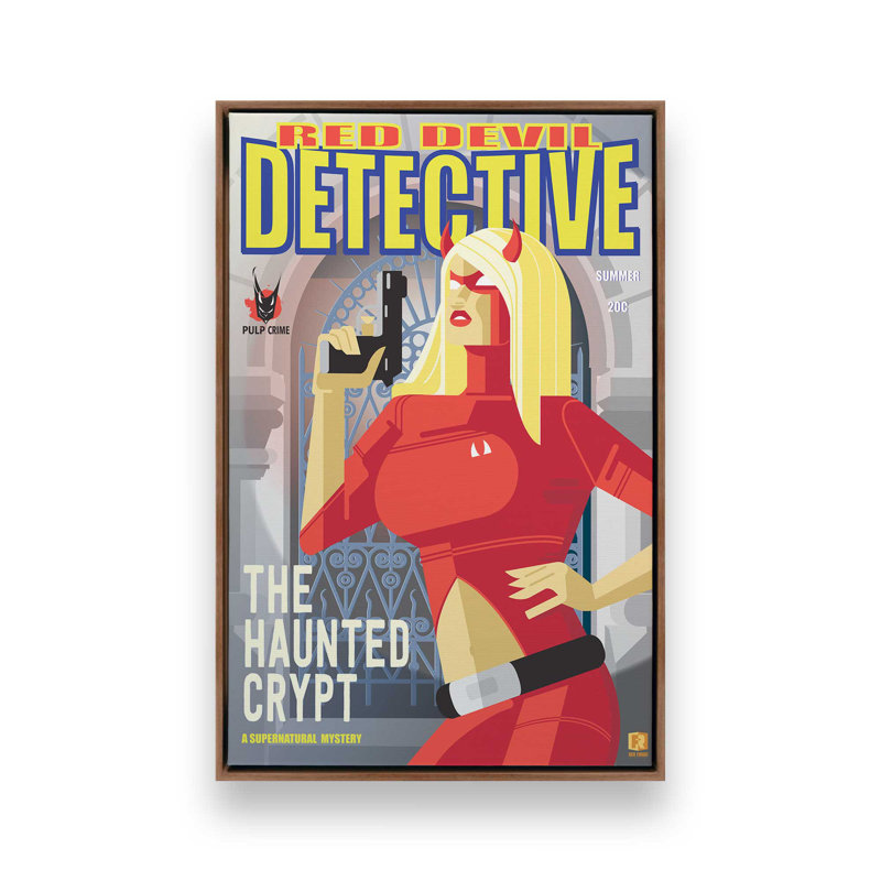 Red Devil Detective, Noyer, Impression encadrée sans passe-partout, H 12,75 po x l 8,75 po