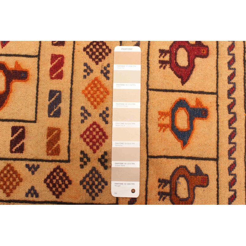 Tapisserie Zakrzewski brun clair Kilim 4 pi 3 po x 5 pi 11 po