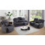 Ensemble de salon inclinable en cuir 3 pièces Humler-121418445