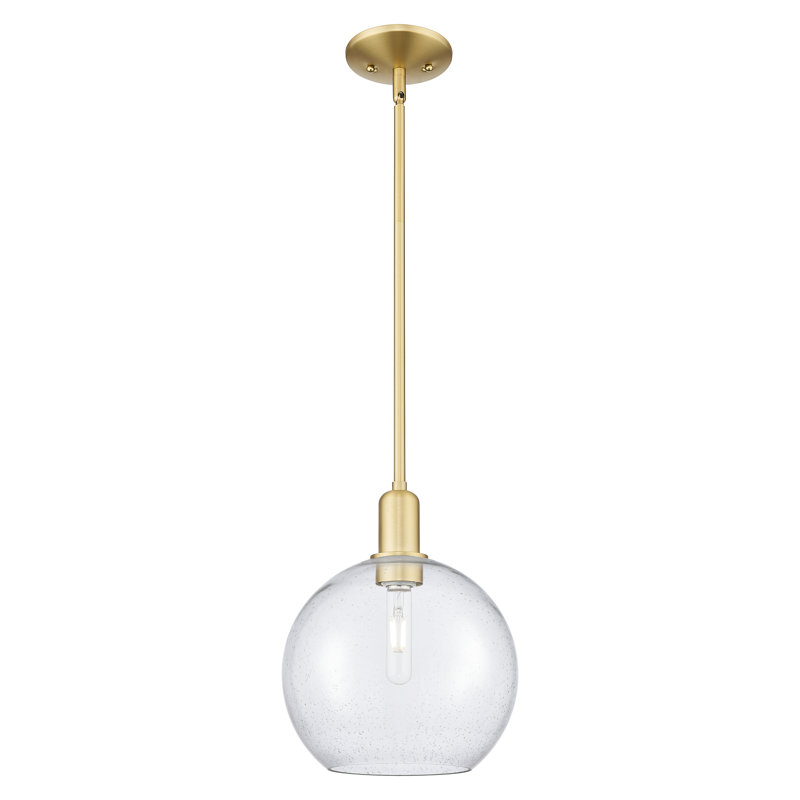 Mini-luminaire suspendu 1 lumière Arcadia - Athens, Or satiné, Grainé, H 9 po x l 10 po x P 10 po