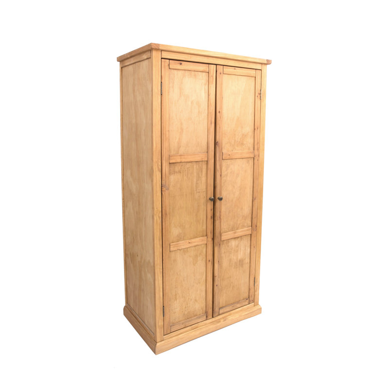 Otsego 2 Door Solid + Manufactured Wood Wardrobe, Waxed